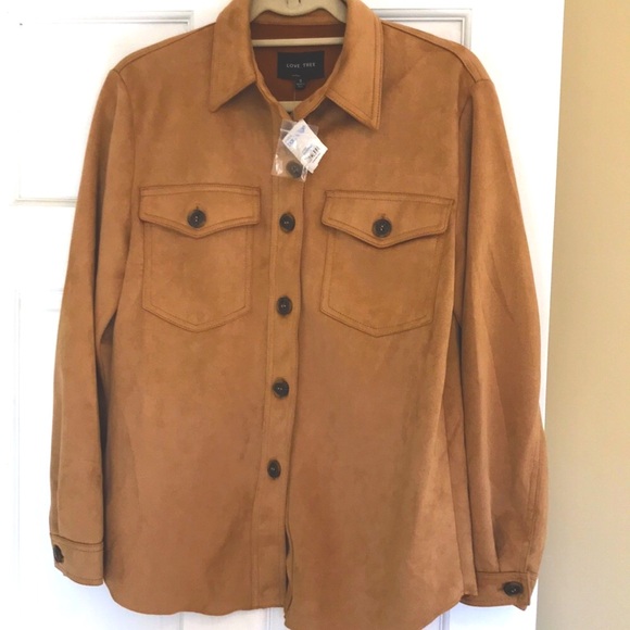 Love Tree Faux Suede Shirt/Jacket - Picture 2 of 11
